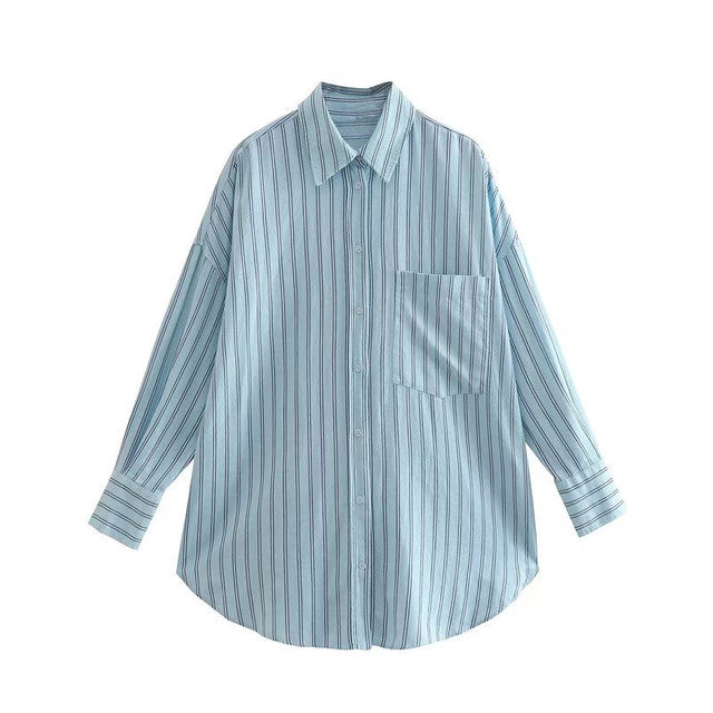 PB&amp;ZASpring 2022 Women's Versatile Long Sleeve Lapel Front Patch Pockets Side Slit Hem Buttoned Closure Linen Shirt