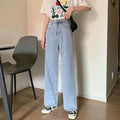 Summer Women Brown Jeans High Waist Loose Straight Wide Leg Denim Female Y2k Casual Streetwear Vintage Baggy Trouser